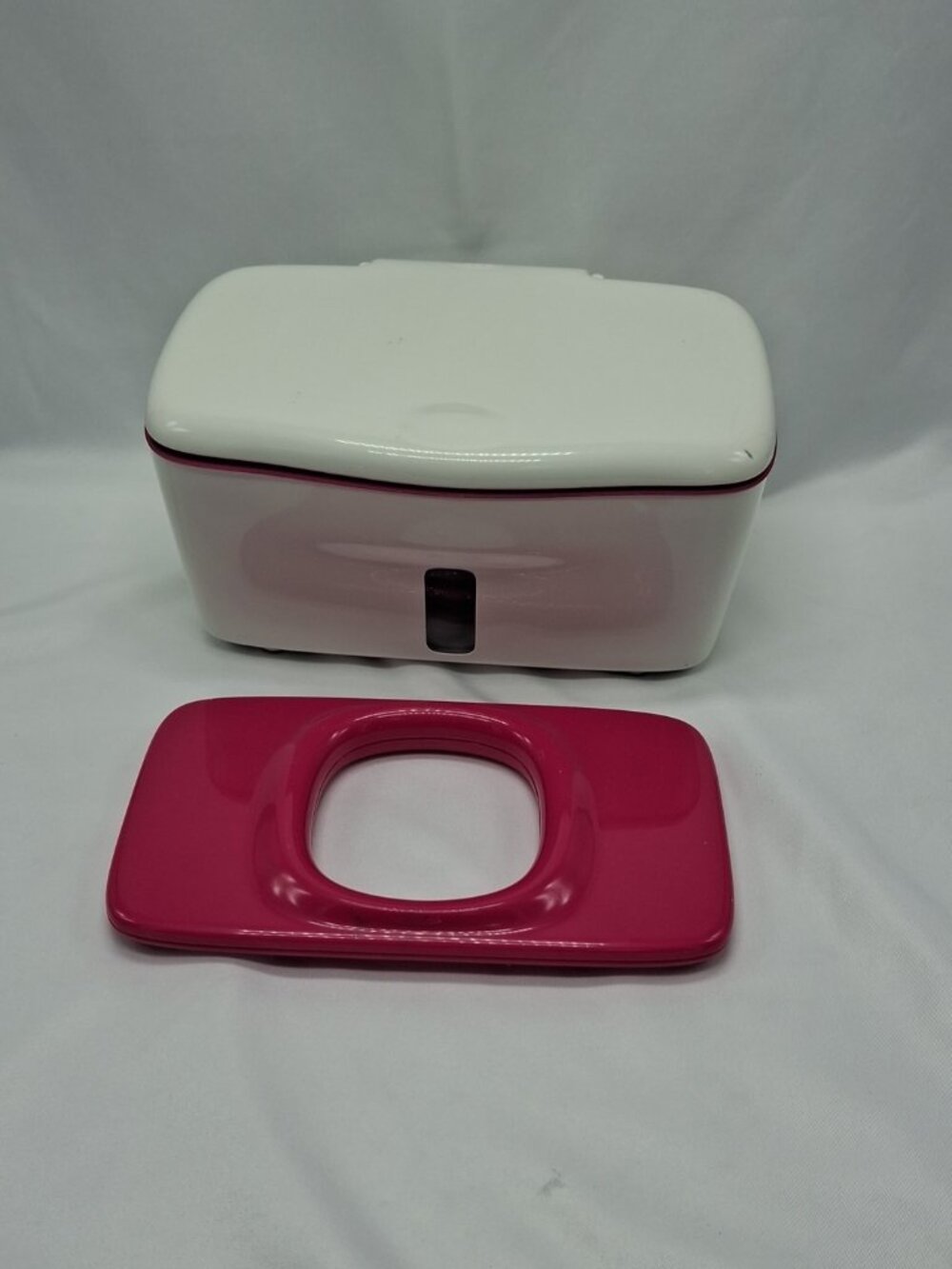 OXO Tot Perfect Pull Baby Wipes Dispenser White Pink with Weighted Plate